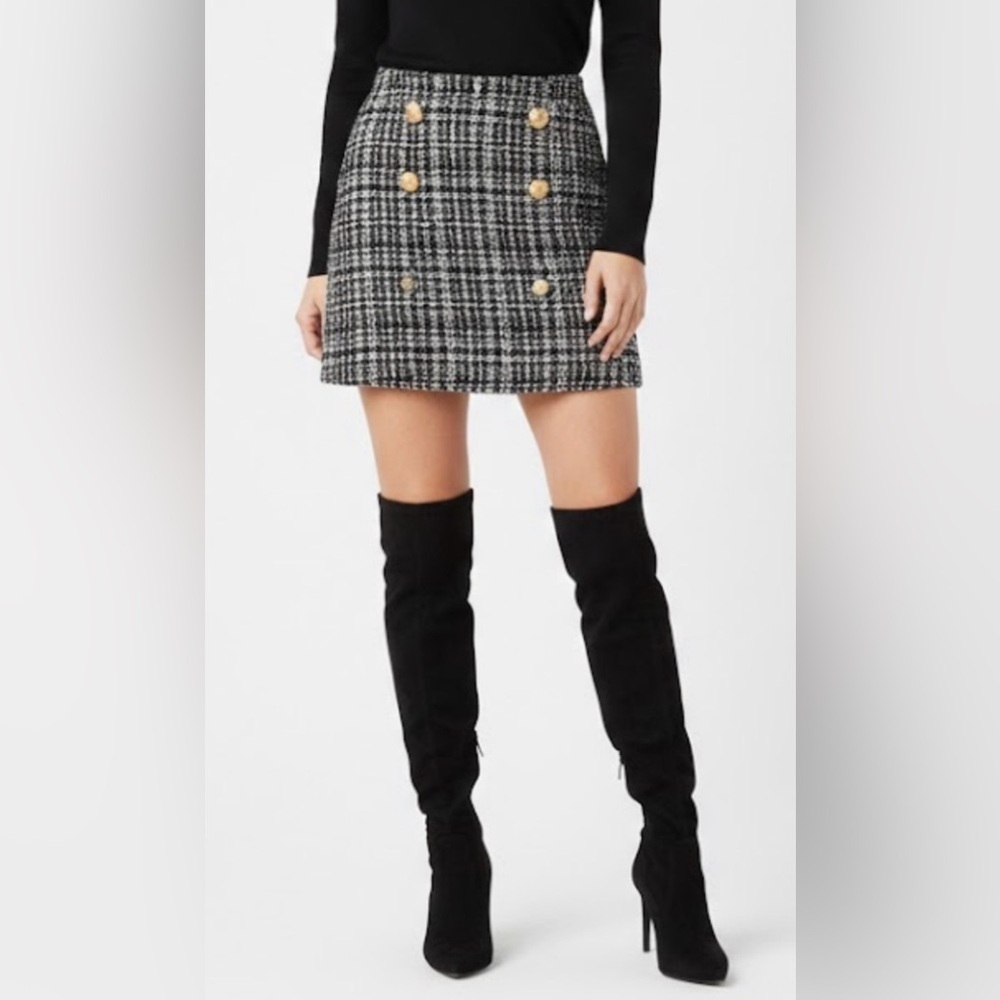TWEED Zaful Black and White Mini Pencil Skirt